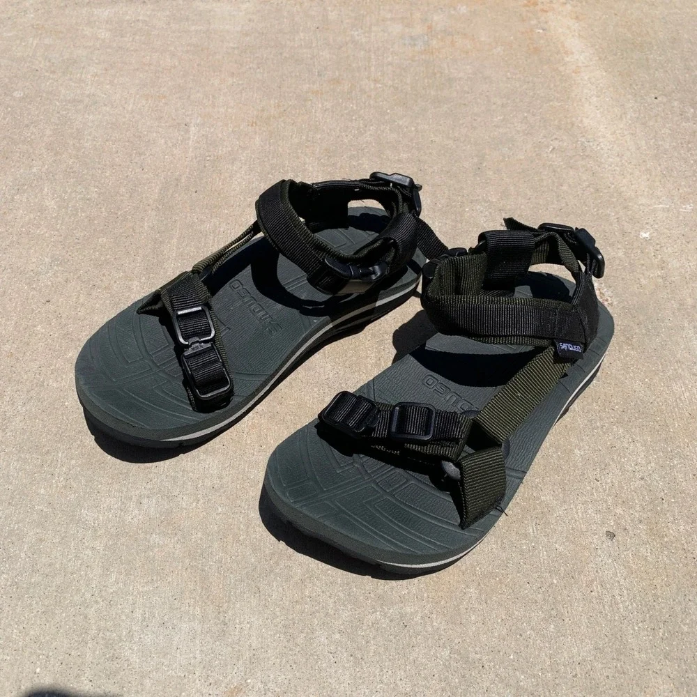 Sandugo Sinai adjustable strap hiking sandals in olive green - size 5 mens